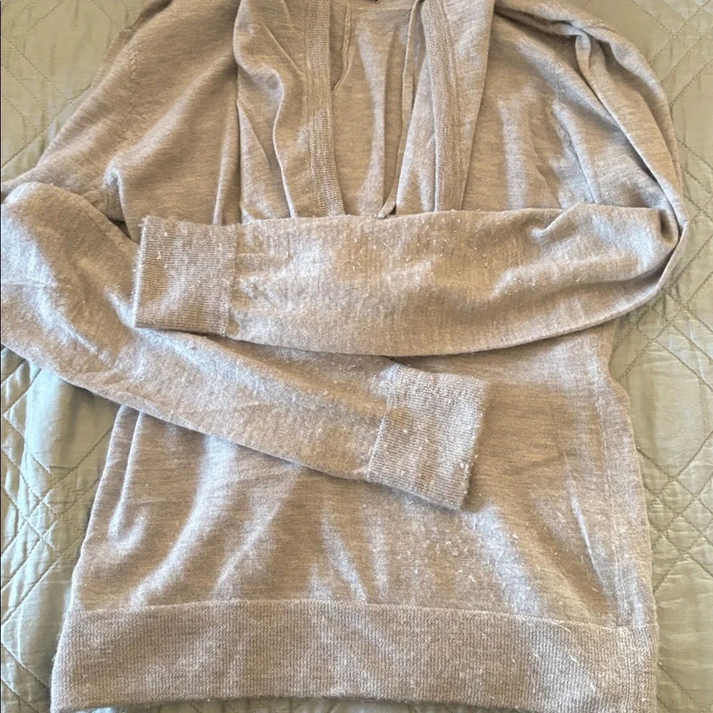 Neiman Marcus Grey Cashmere Zip-up Hoodie - Picture 4 of 4